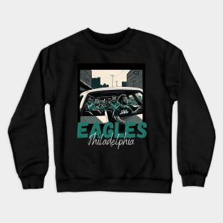 Philadelphia eagles football player graphic design cartoon style beautiful artwork Crewneck Sweatshirt